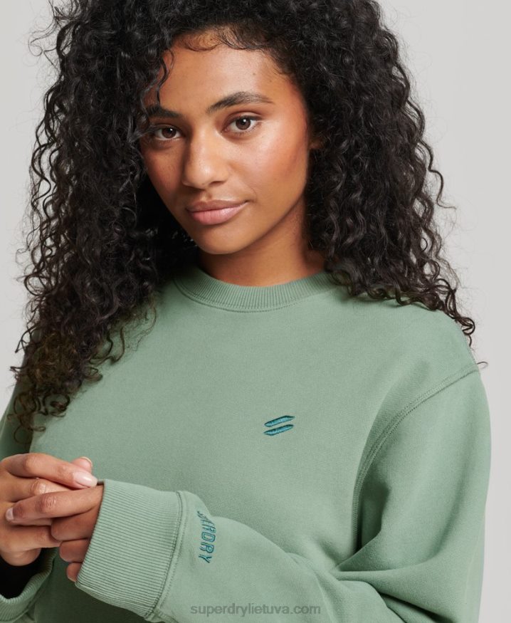 Superdry Organic Cotton Core Crew Sweatshirt Green Women