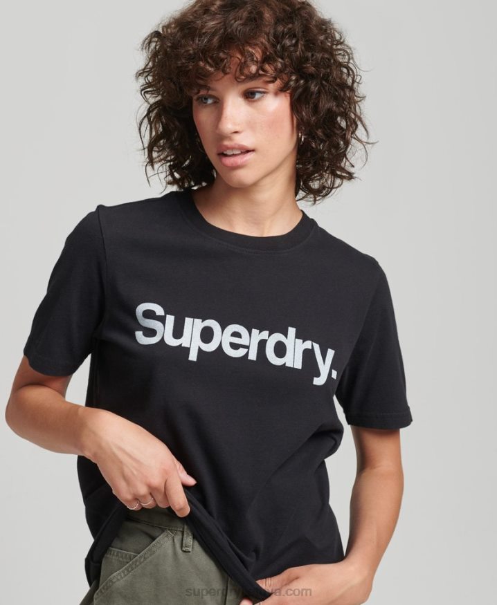 Superdry Organic Cotton Core Logo T-Shirt Black Women