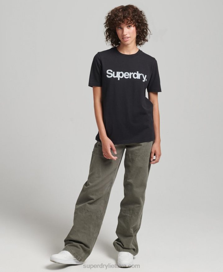 Superdry Organic Cotton Core Logo T-Shirt Black Women