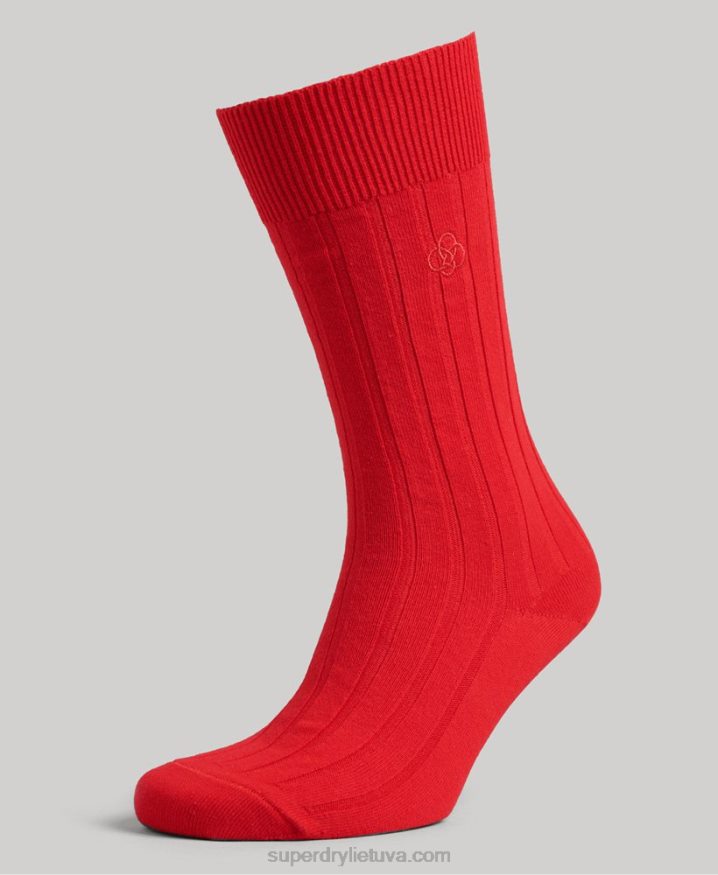 Superdry Organic Cotton Core Rib Socks Red Men