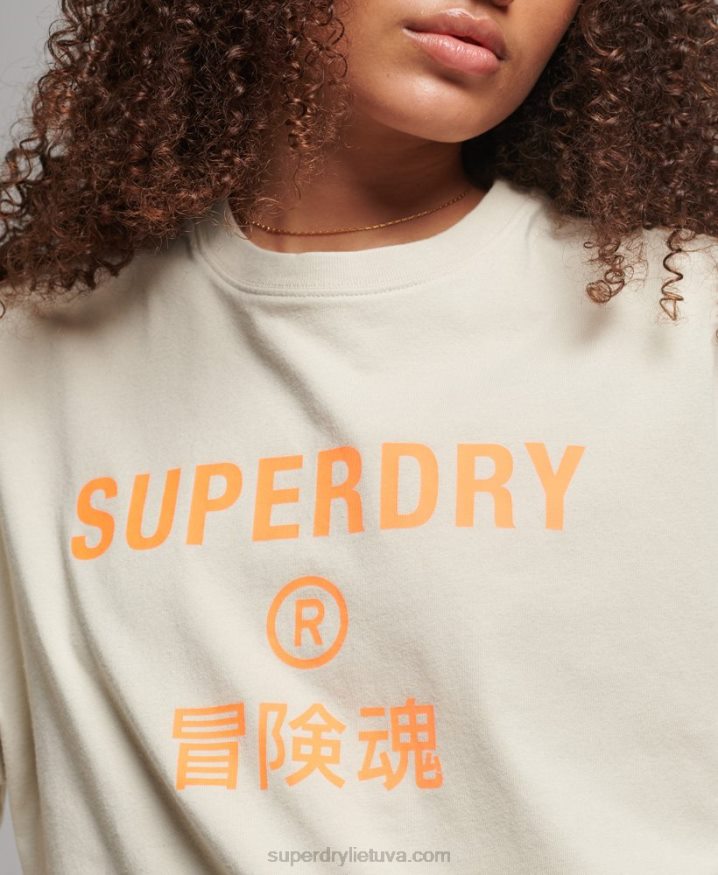 Superdry Organic Cotton Core Sport T-Shirt Beige Women