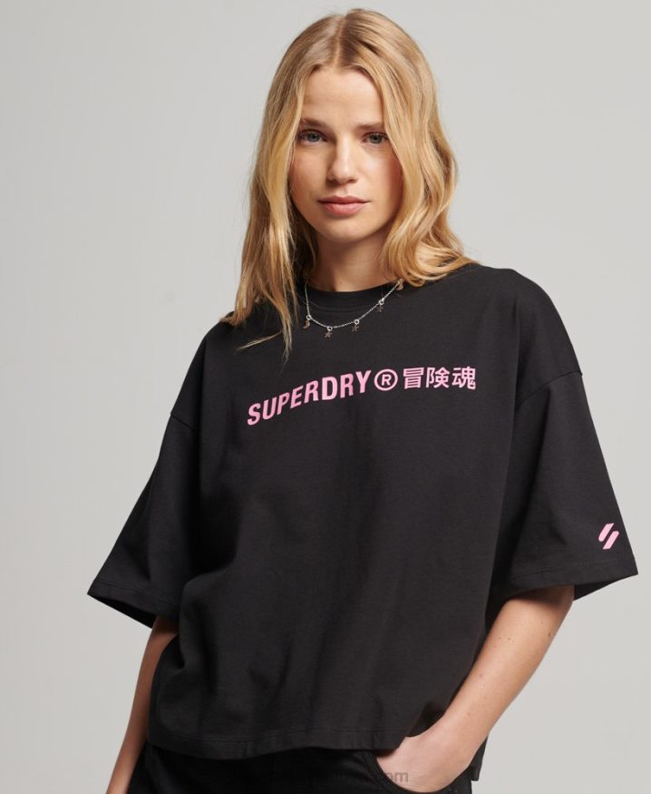 Superdry Organic Cotton Core Sport T-Shirt Black Women