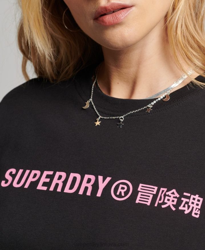 Superdry Organic Cotton Core Sport T-Shirt Black Women