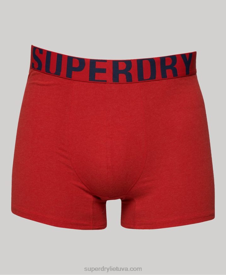 Superdry Organic Cotton Dual Logo Boxers Double Pack Navy Men