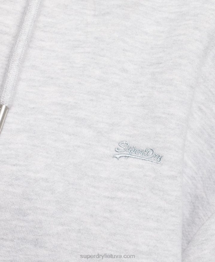 Superdry Organic Cotton Embroidered Logo Sweat Dress Light Grey Women