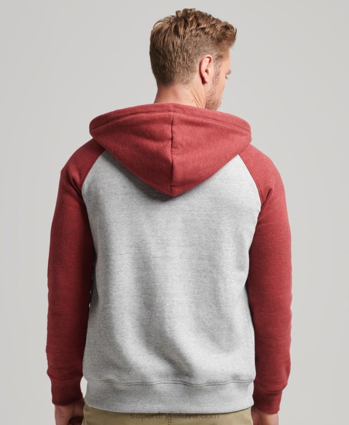 Superdry Organic Cotton Essential Logo Baseball Zip Hoodie Light Grey Men