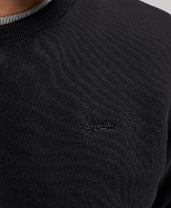 Superdry Organic Cotton Essential Logo Crew Sweatshirt Black Men