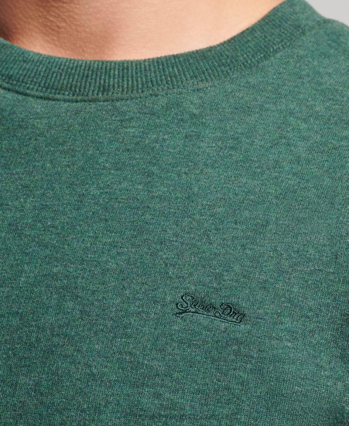 Superdry Organic Cotton Essential Logo Crew Sweatshirt Green Men