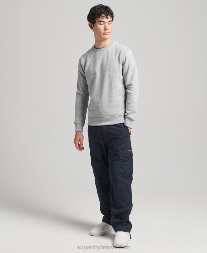 Superdry Organic Cotton Essential Logo Crew Sweatshirt Grey Men