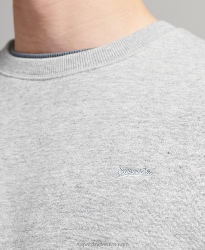 Superdry Organic Cotton Essential Logo Crew Sweatshirt Grey Men