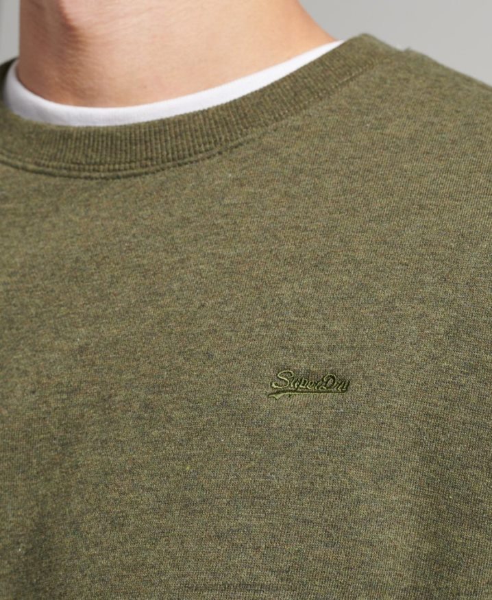 Superdry Organic Cotton Essential Logo Crew Sweatshirt Khaki Men