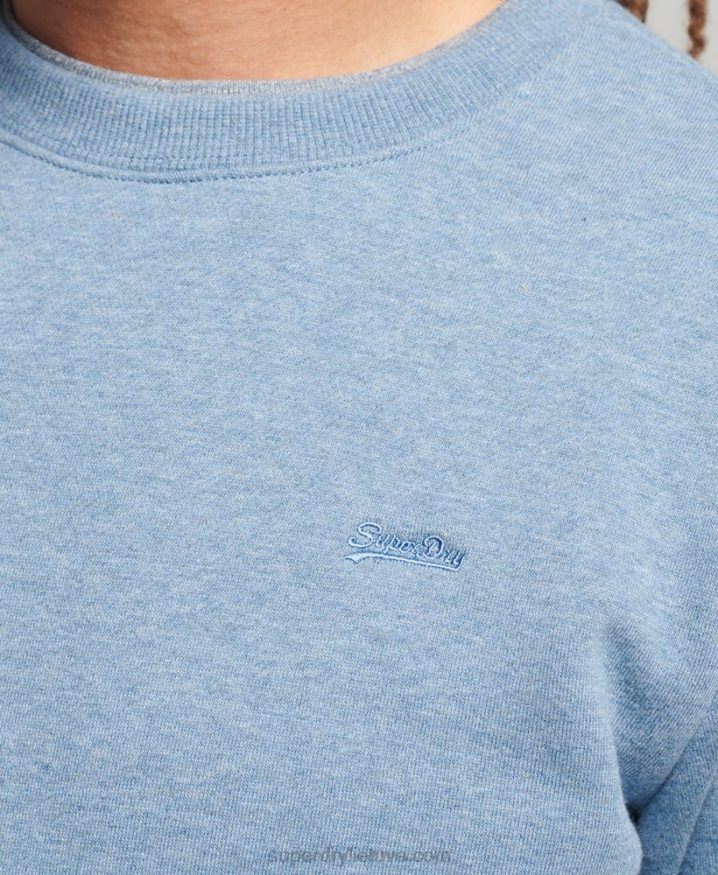 Superdry Organic Cotton Essential Logo Crew Sweatshirt Light Blue Men