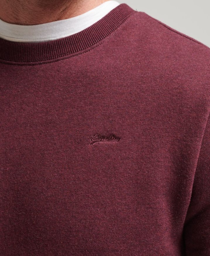 Superdry Organic Cotton Essential Logo Crew Sweatshirt Red Men