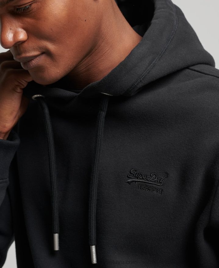 Superdry Organic Cotton Essential Logo Hoodie Black Men