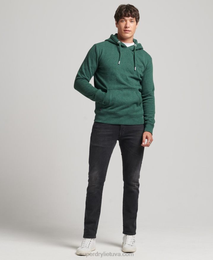 Superdry Organic Cotton Essential Logo Hoodie Green Men