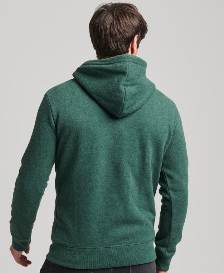 Superdry Organic Cotton Essential Logo Hoodie Green Men