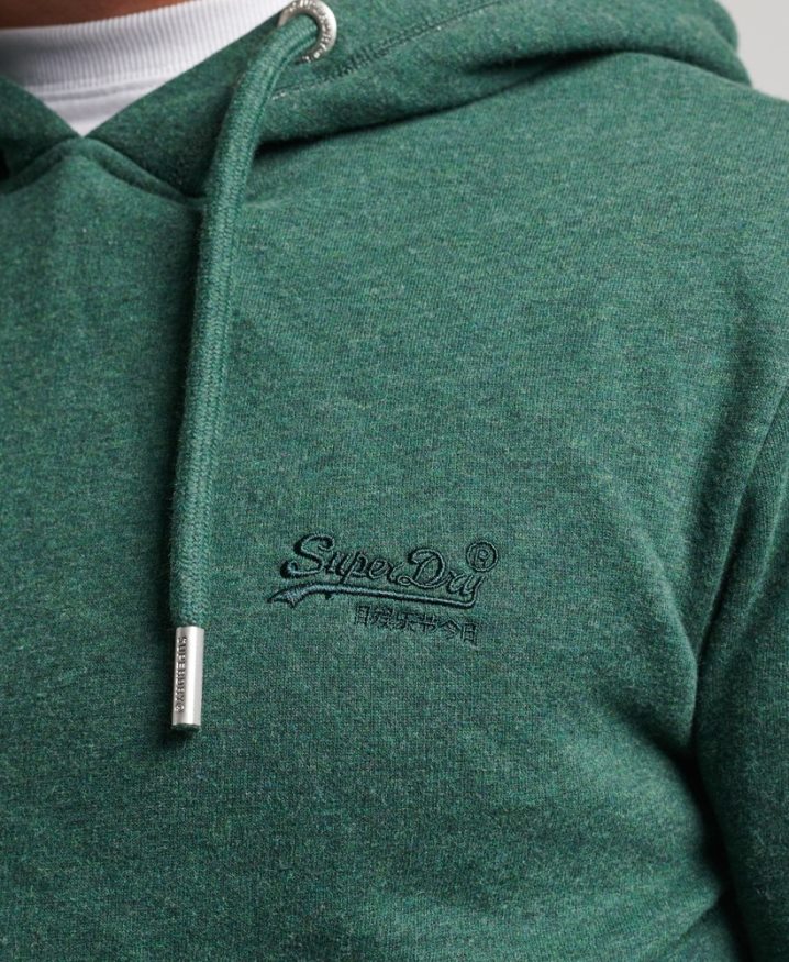 Superdry Organic Cotton Essential Logo Hoodie Green Men