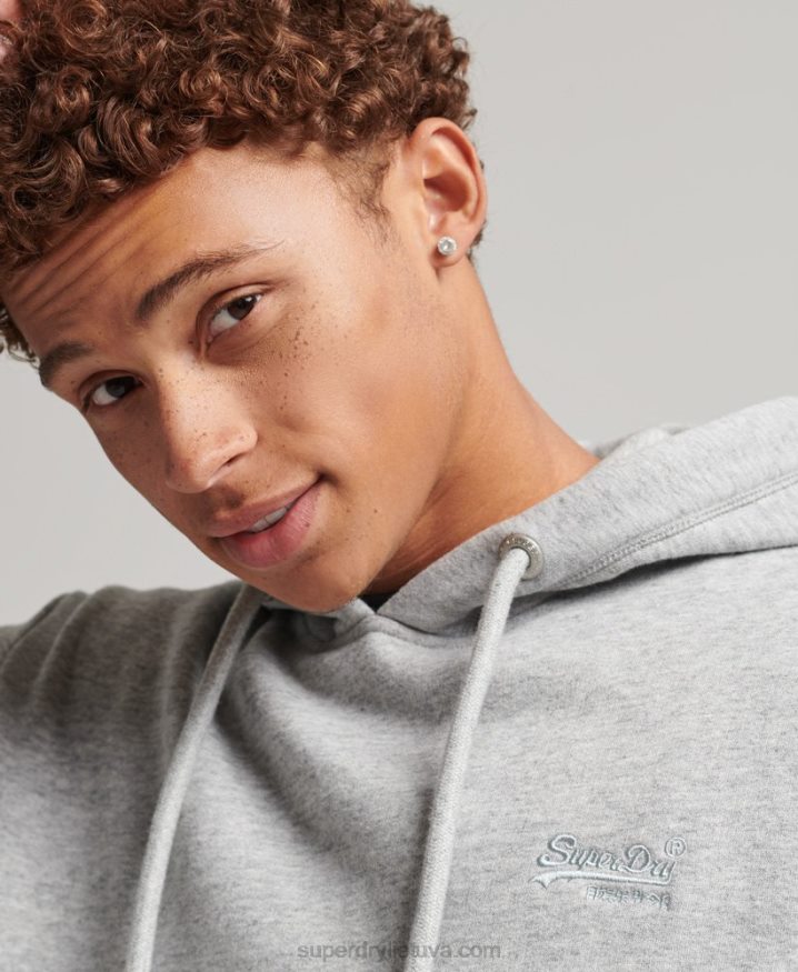 Superdry Organic Cotton Essential Logo Hoodie Grey Men