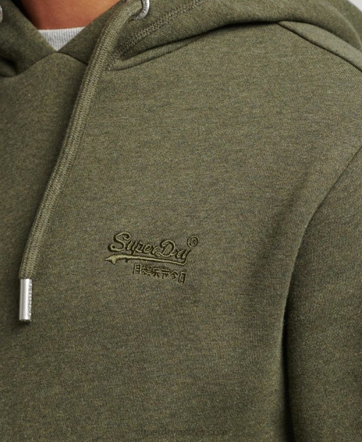 Superdry Organic Cotton Essential Logo Hoodie Khaki Men