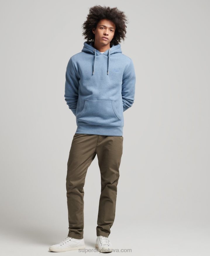 Superdry Organic Cotton Essential Logo Hoodie Light Blue Men