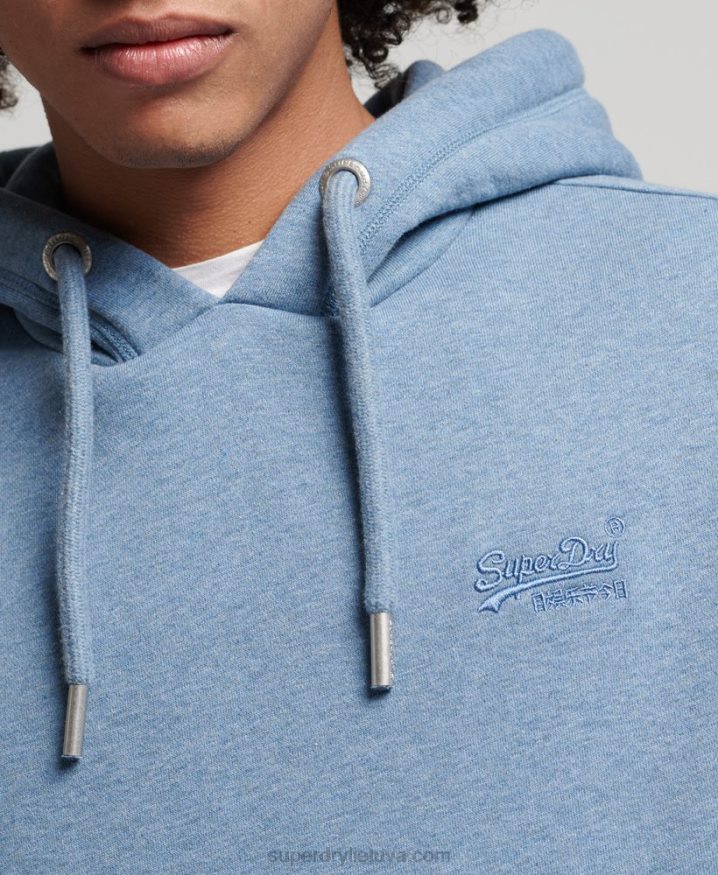 Superdry Organic Cotton Essential Logo Hoodie Light Blue Men