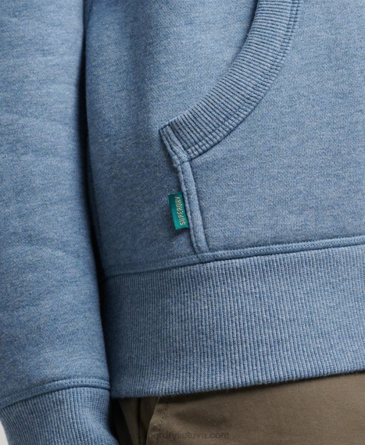 Superdry Organic Cotton Essential Logo Hoodie Light Blue Men