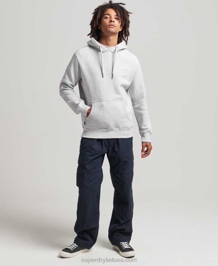 Superdry Organic Cotton Essential Logo Hoodie Light Grey Men