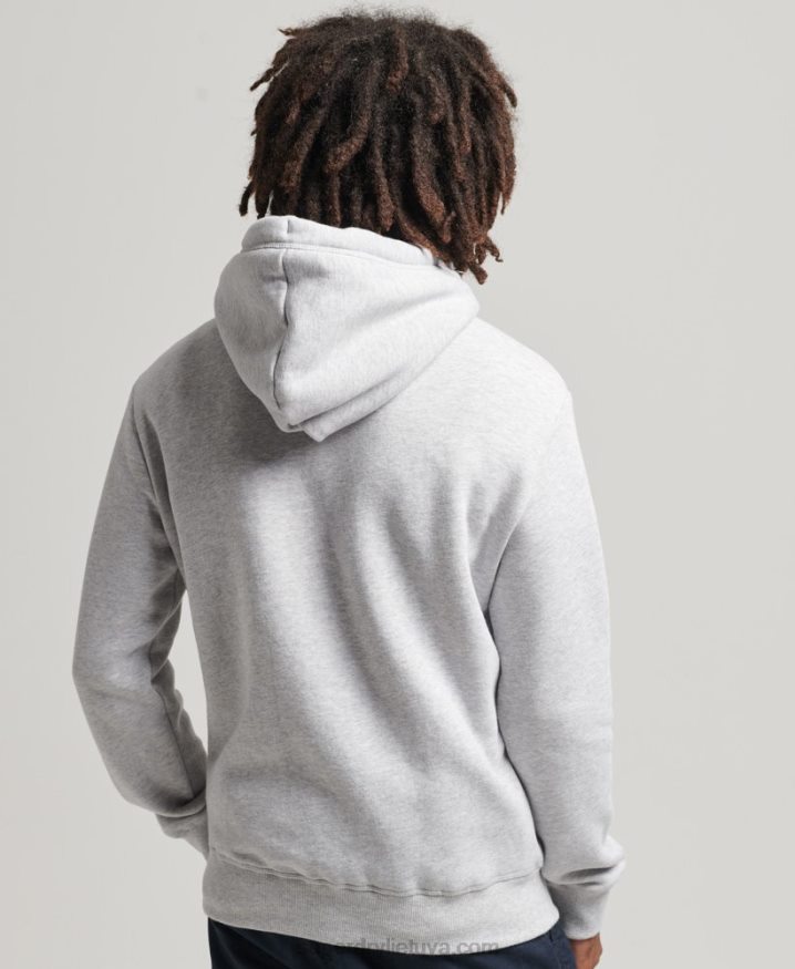 Superdry Organic Cotton Essential Logo Hoodie Light Grey Men