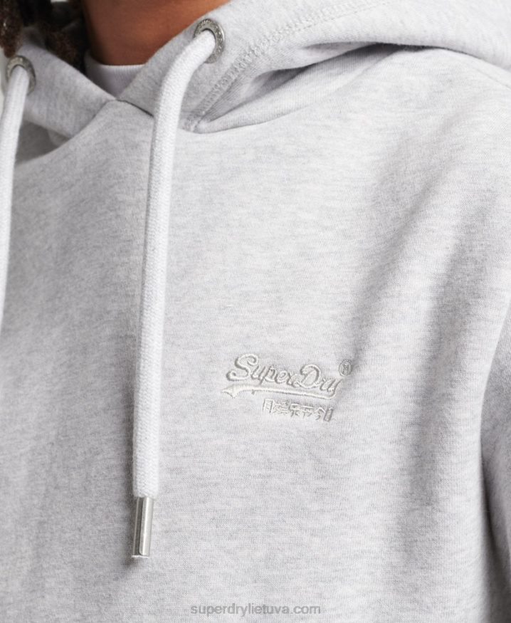 Superdry Organic Cotton Essential Logo Hoodie Light Grey Men