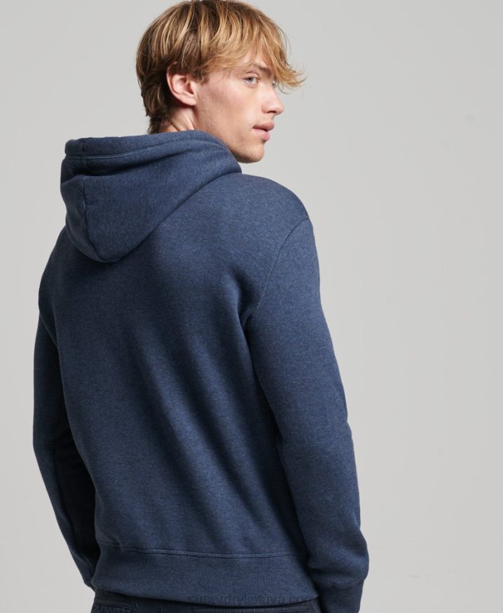 Superdry Organic Cotton Essential Logo Hoodie Navy Men