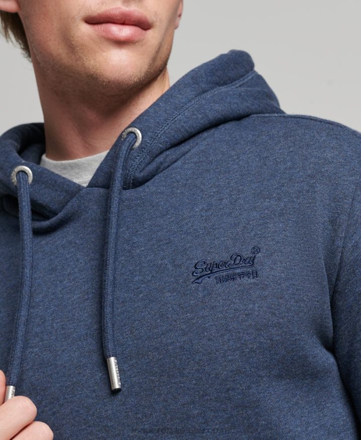 Superdry Organic Cotton Essential Logo Hoodie Navy Men