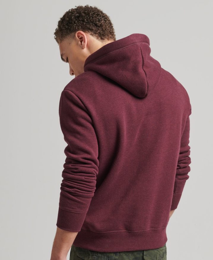 Superdry Organic Cotton Essential Logo Hoodie Red Men