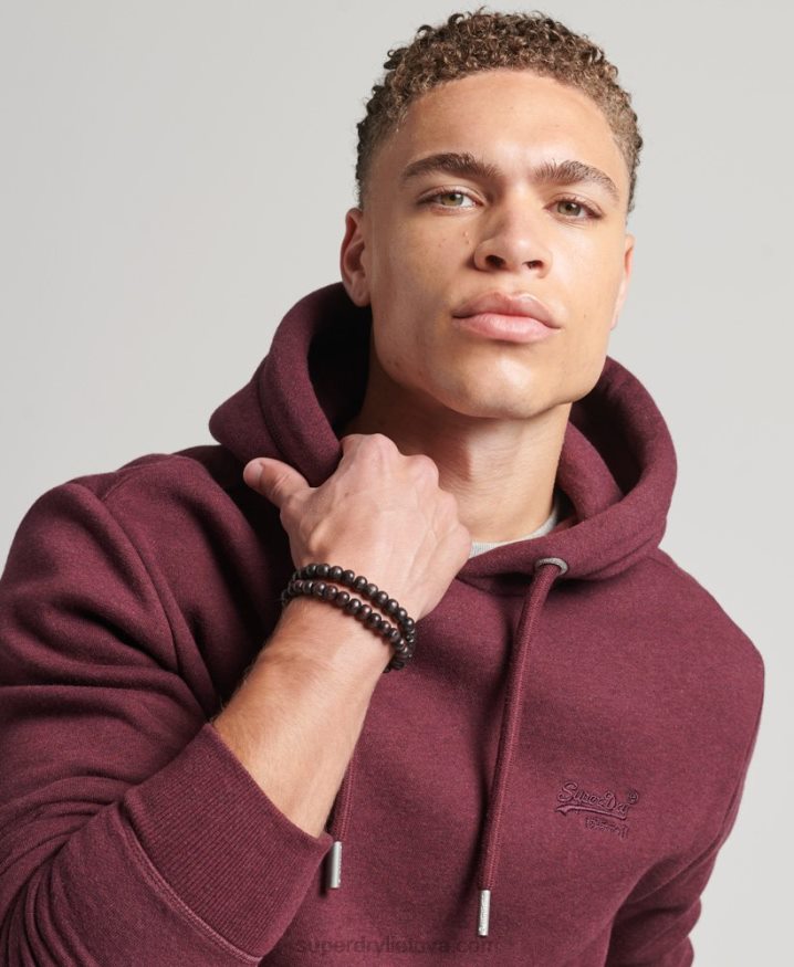 Superdry Organic Cotton Essential Logo Hoodie Red Men