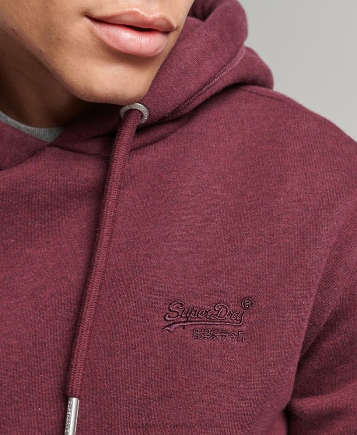 Superdry Organic Cotton Essential Logo Hoodie Red Men