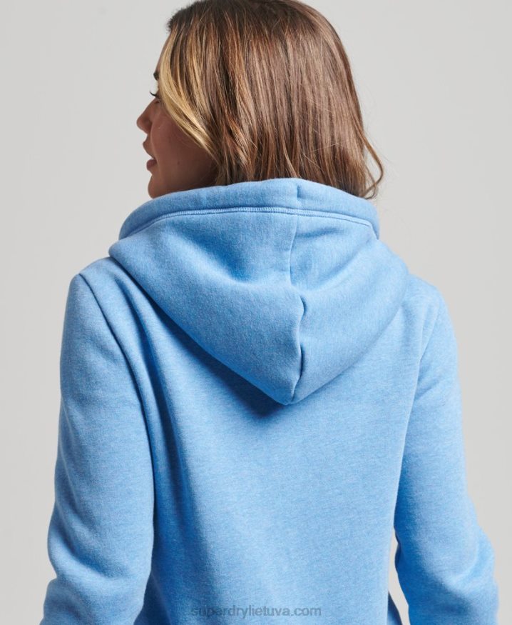 Superdry Organic Cotton Essential Logo Zip Hoodie Blue Women