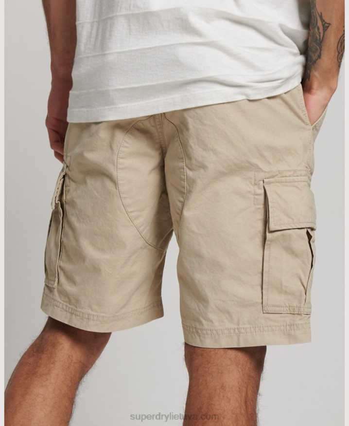 Superdry Organic Cotton Heavy Cargo Shorts Brown Men