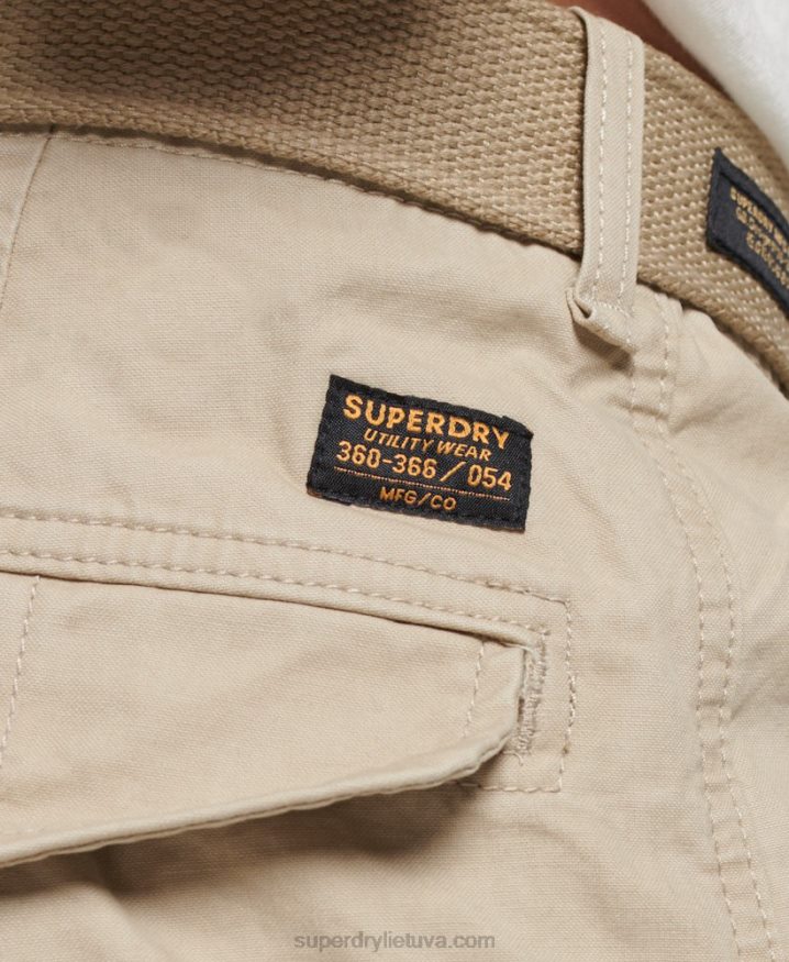 Superdry Organic Cotton Heavy Cargo Shorts Brown Men