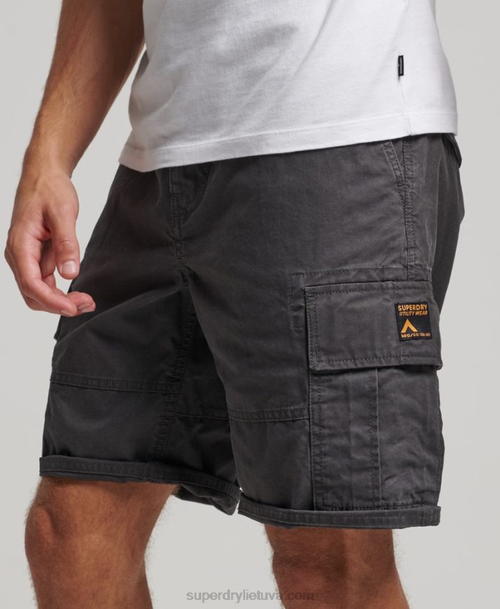 Superdry Organic Cotton Heavy Cargo Shorts Dark Grey Men