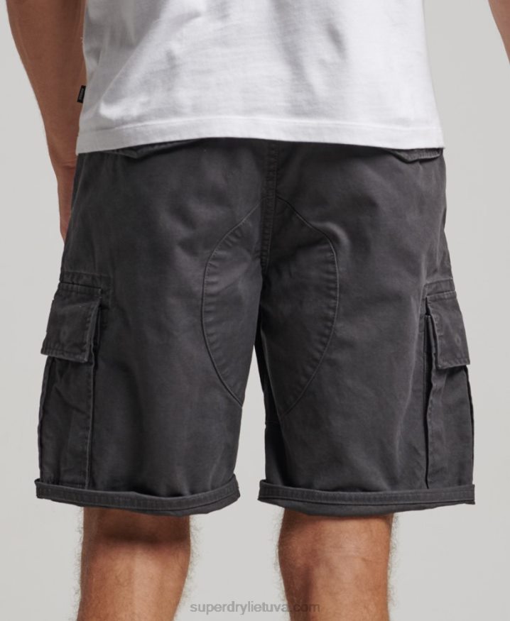 Superdry Organic Cotton Heavy Cargo Shorts Dark Grey Men