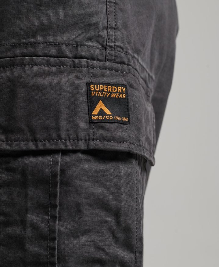 Superdry Organic Cotton Heavy Cargo Shorts Dark Grey Men