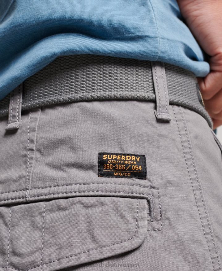 Superdry Organic Cotton Heavy Cargo Shorts Grey Men