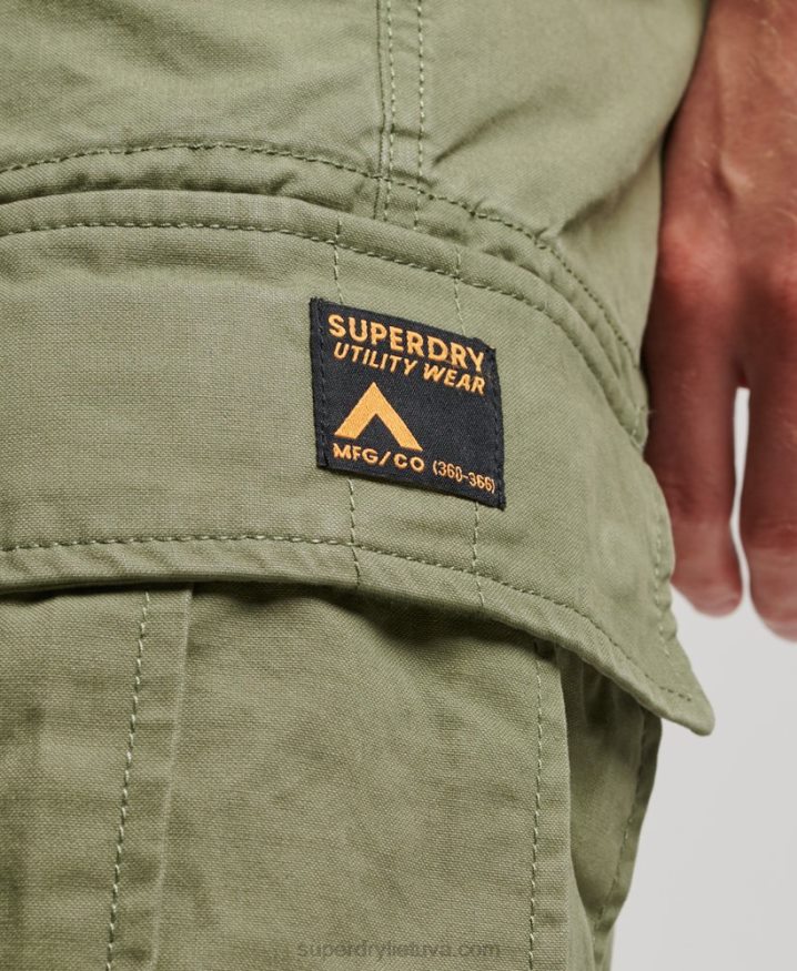 Superdry Organic Cotton Heavy Cargo Shorts Khaki Men