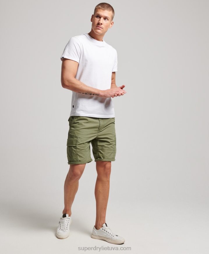 Superdry Organic Cotton Heavy Cargo Shorts Khaki Men