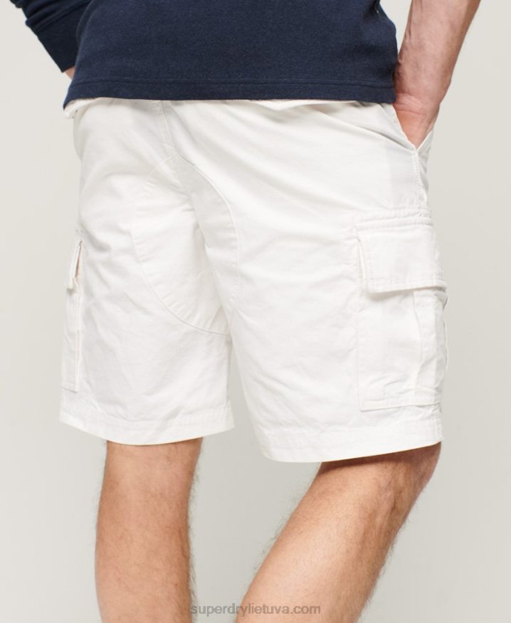 Superdry Organic Cotton Heavy Cargo Shorts White Men