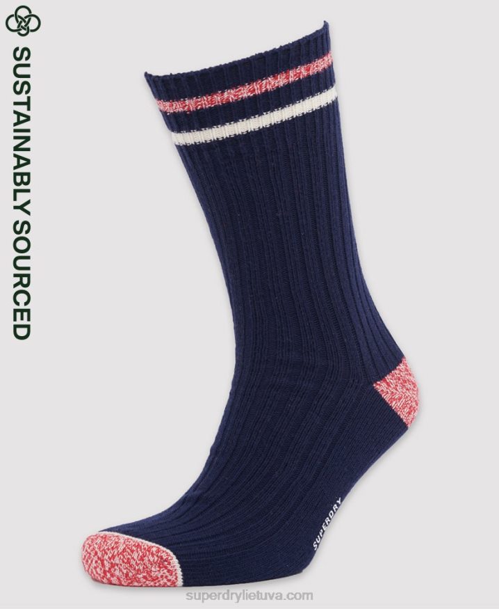 Superdry Organic Cotton Heritage Tube Socks Navy Men