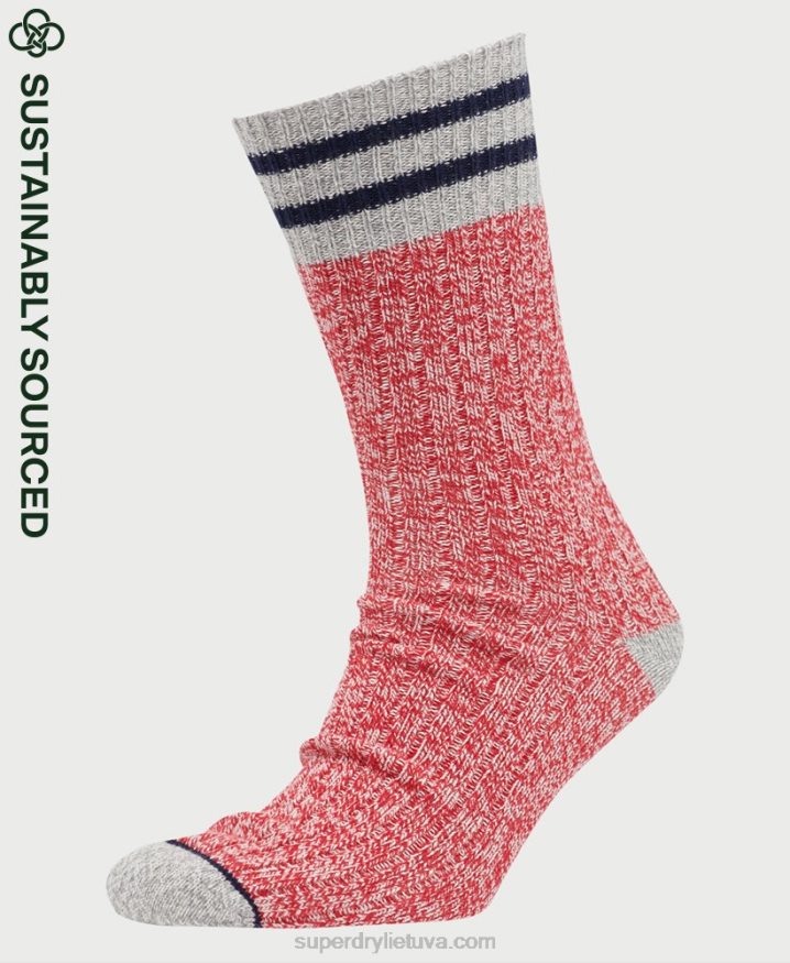 Superdry Organic Cotton Heritage Tube Socks Red Men