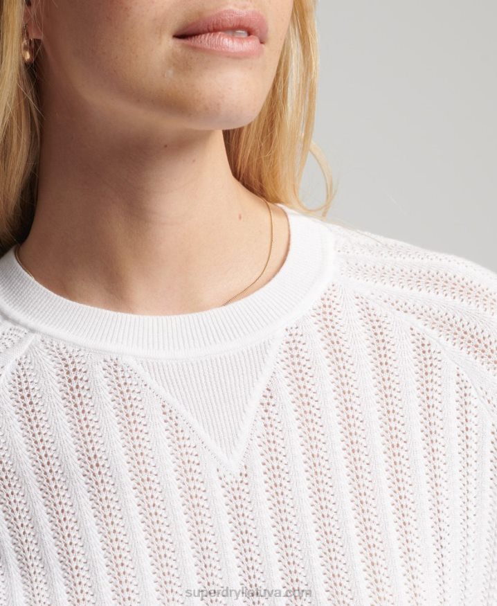 Superdry Organic Cotton Lace Knit White Women