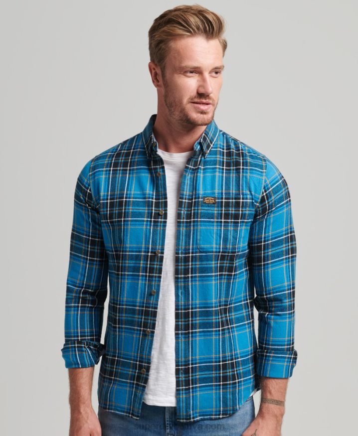 Superdry Organic Cotton Lumberjack Check Shirt Blue Men