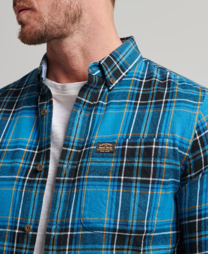 Superdry Organic Cotton Lumberjack Check Shirt Blue Men