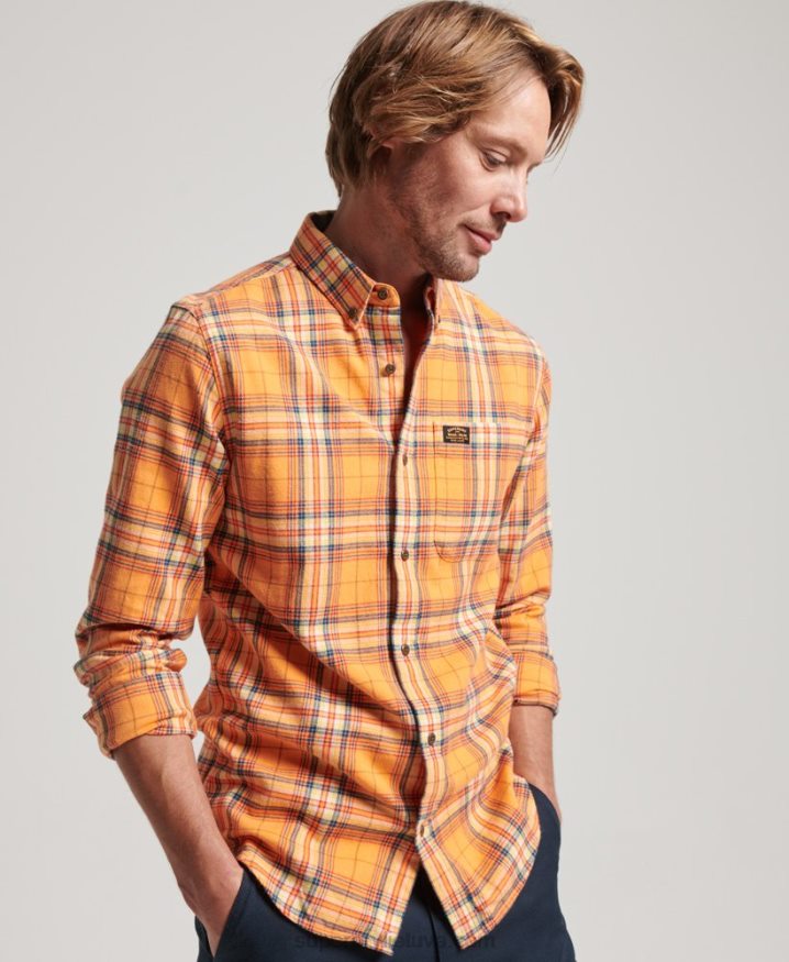 Superdry Organic Cotton Lumberjack Check Shirt Orange Men